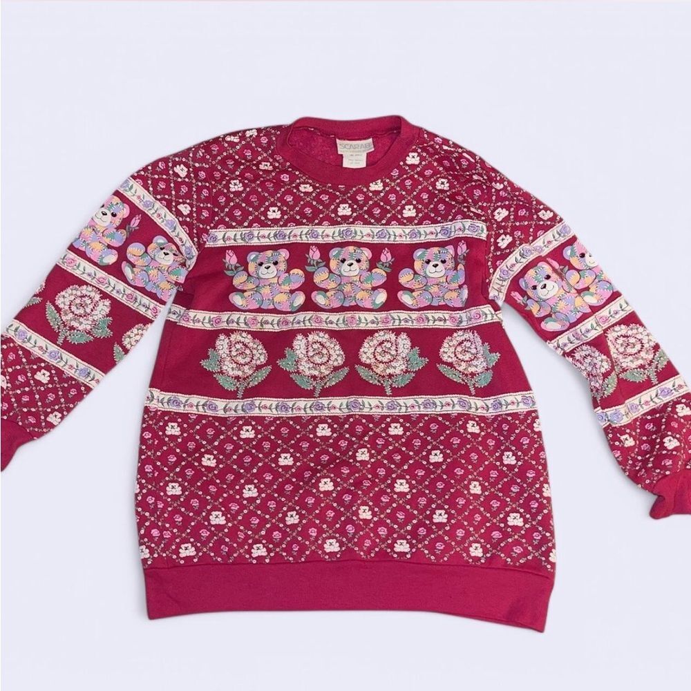 Scarab Oversized Sweatshirt size S (oversized fit) pink bears